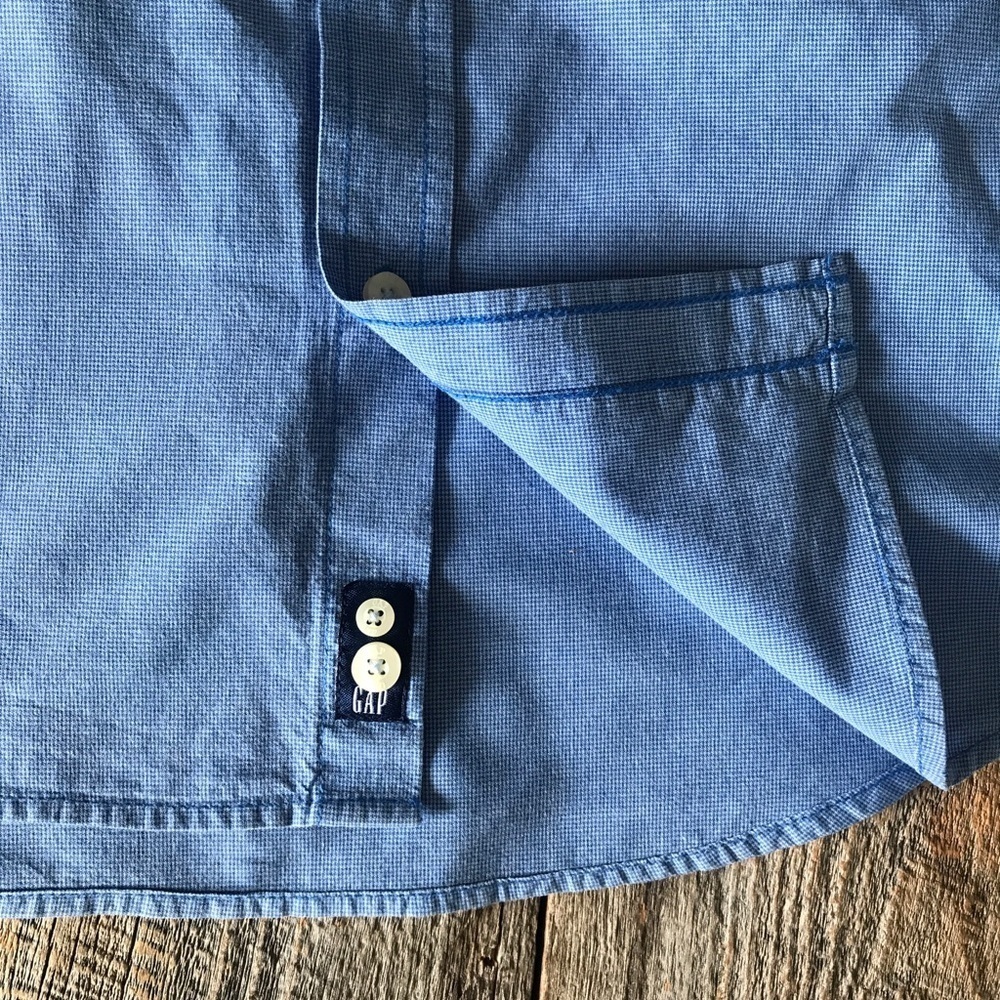 GAP Kids Mini-Check Oxford Button Down Shirt XXL - Picture 6 of 9